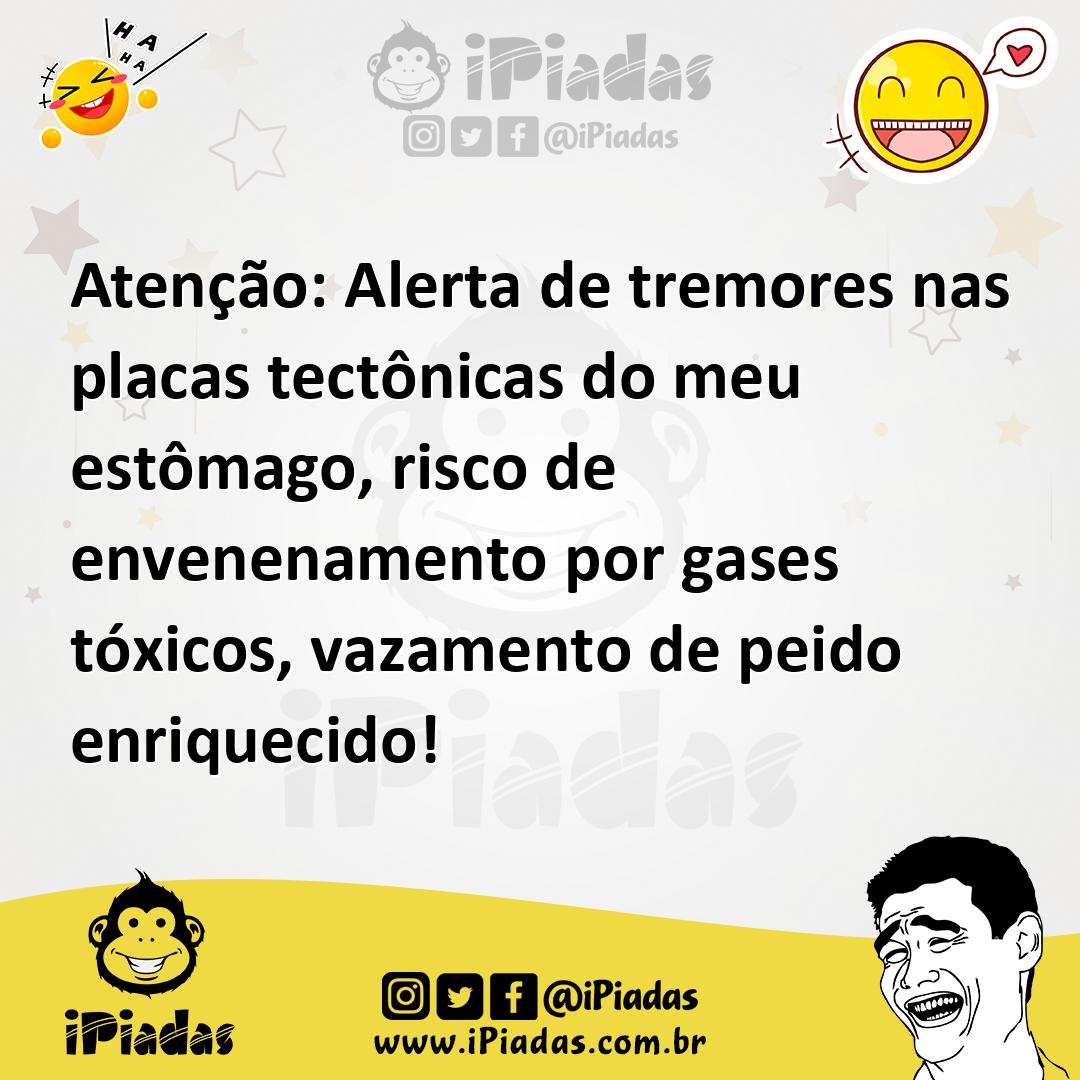 Ilustração de Atenção: Alerta de tremores nas placas tectônicas do meu estômago, ris... no iPiadas