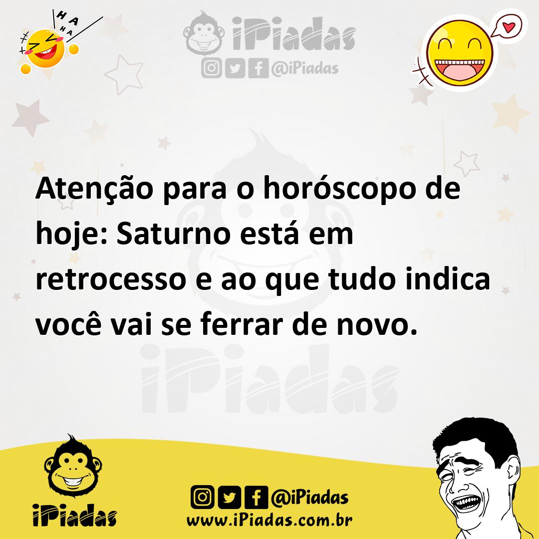 Ilustração de Atenção para o horóscopo de hoje: Saturno está em retrocesso e ao que... no iPiadas