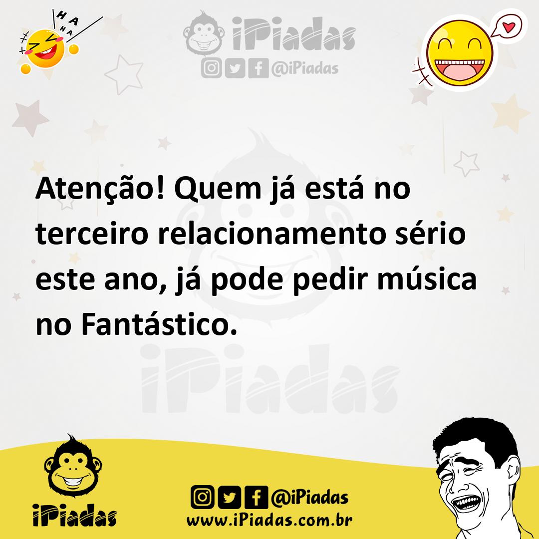 Ilustração de Atenção! Quem já está no terceiro relacionamento sério este ano, já po... no iPiadas