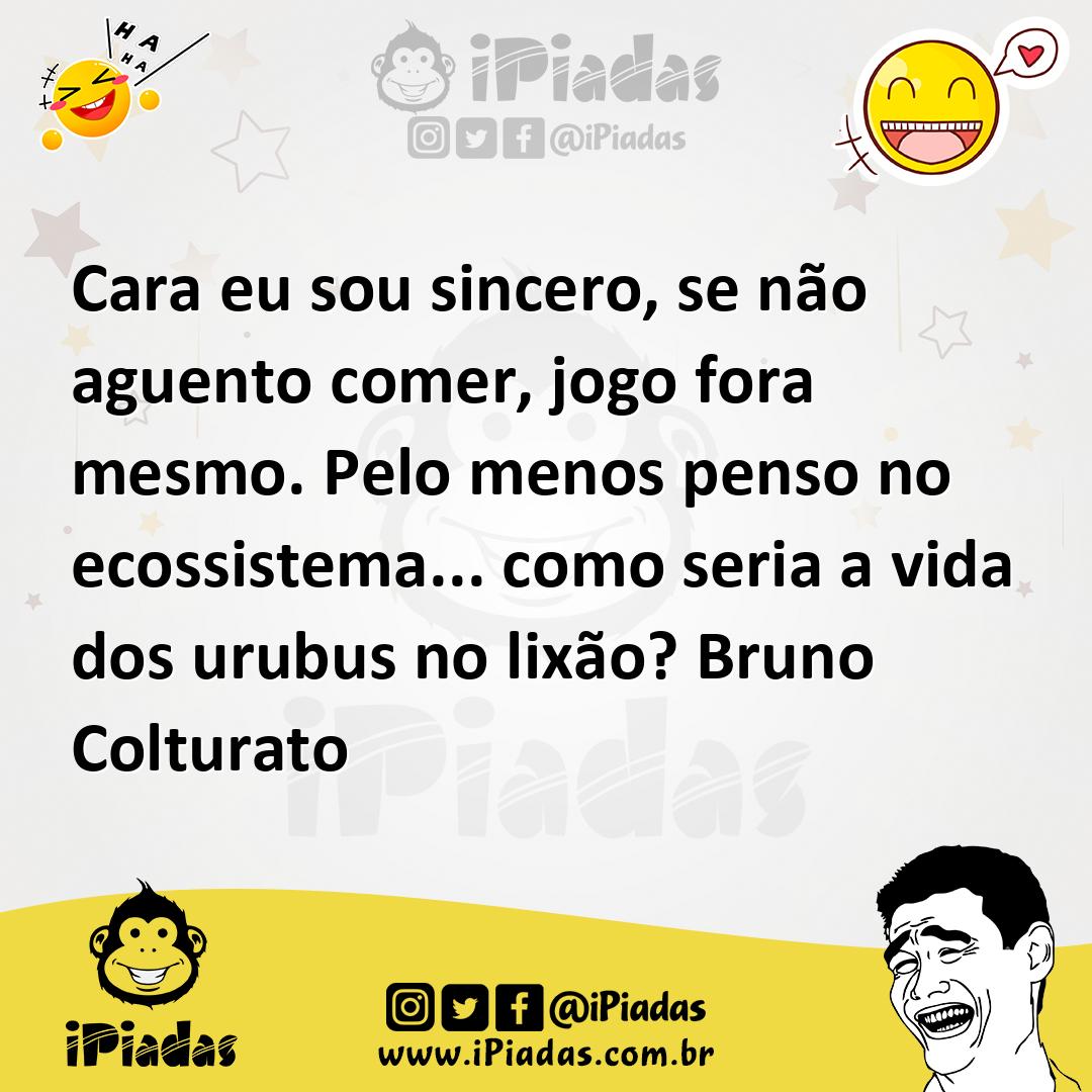 Ilustração de Cara eu sou sincero, se não aguento comer, jogo fora mesmo. Pelo menos... no iPiadas