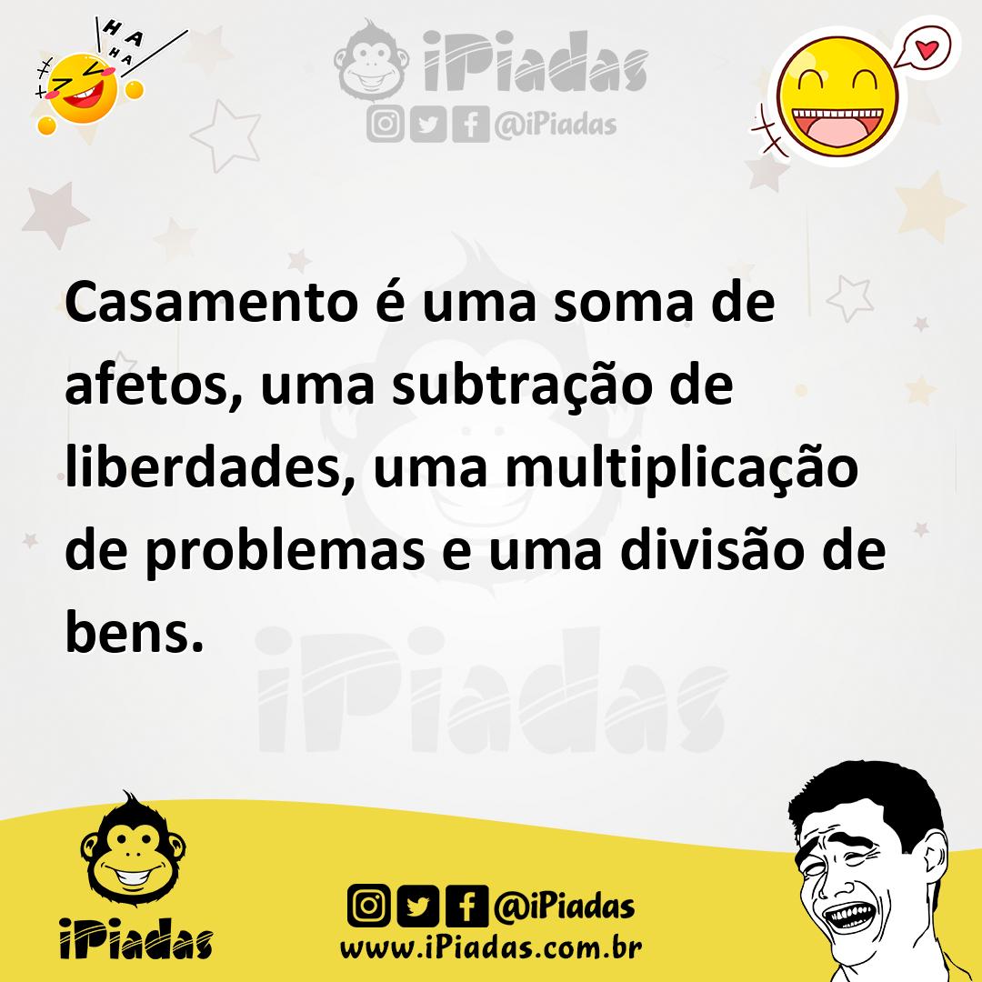 Ilustração de Casamento é uma soma de afetos, uma subtração de liberdades, uma multi... no iPiadas