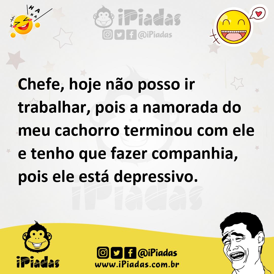 Ilustração de Chefe, hoje não posso ir trabalhar, pois a namorada do meu cachorro te... no iPiadas