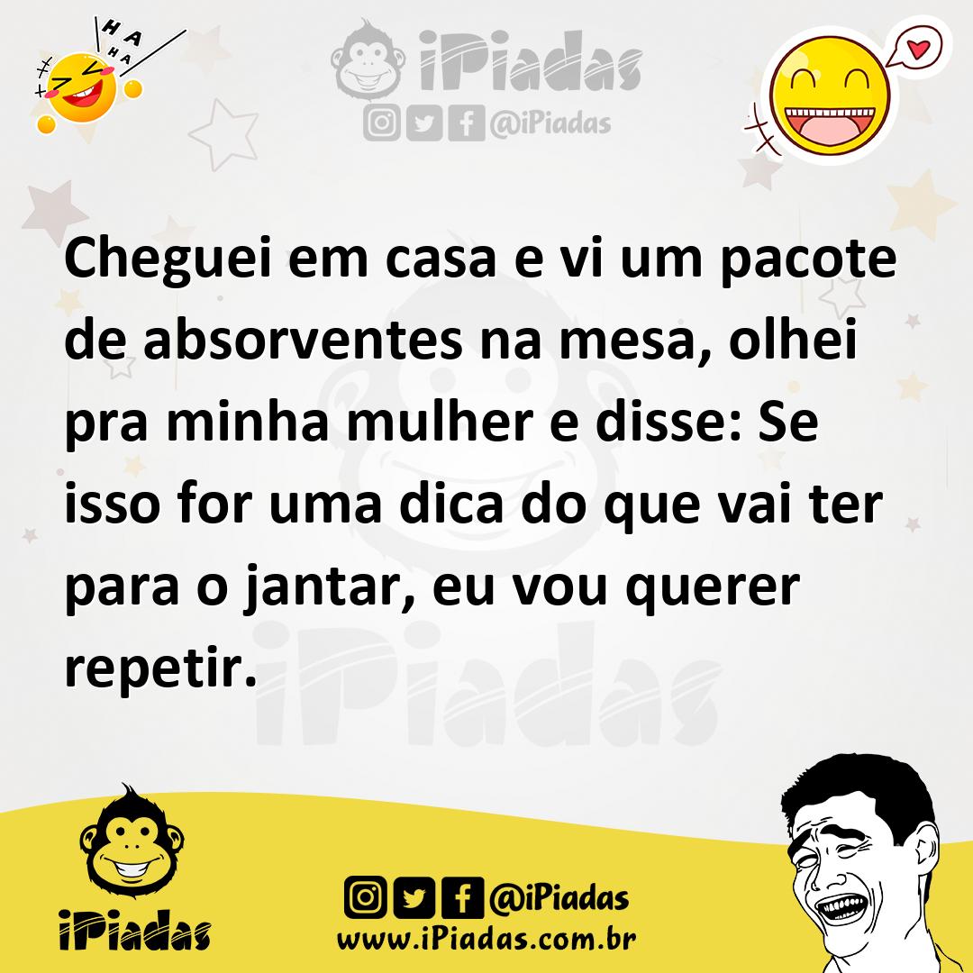 Ilustração de Cheguei em casa e vi um pacote de absorventes na mesa, olhei pra minha... no iPiadas