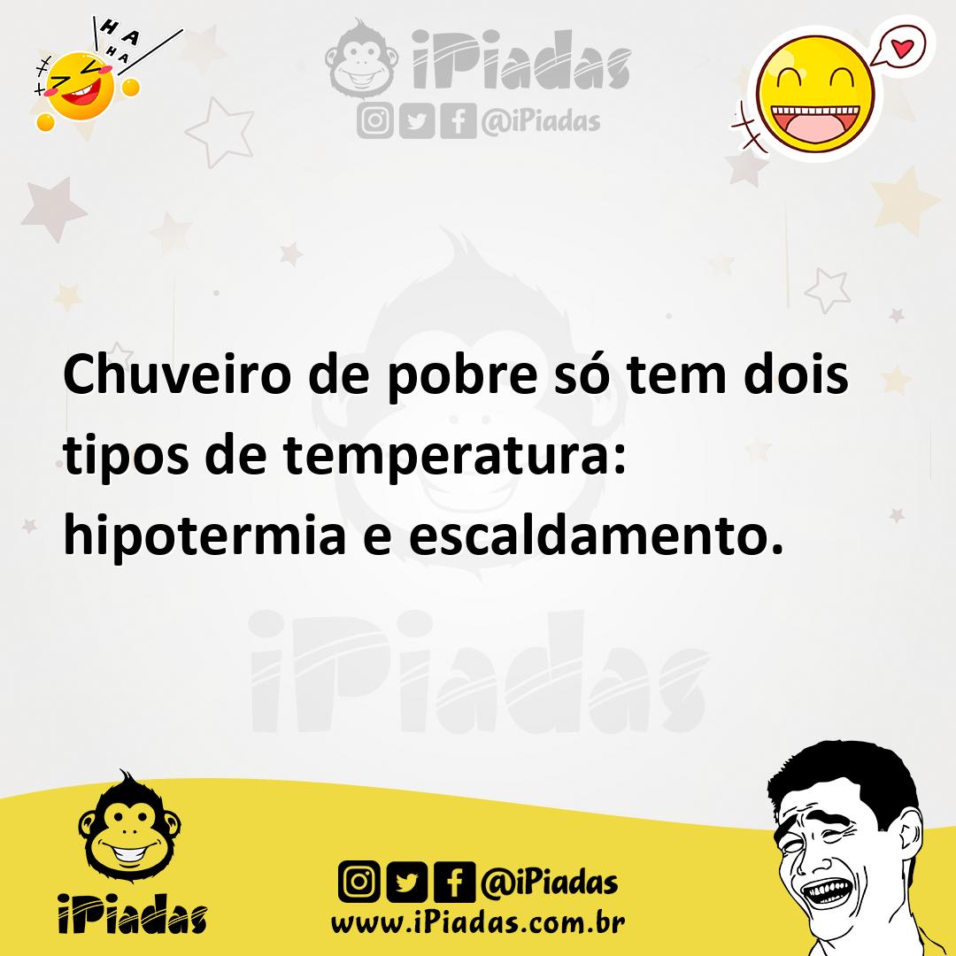 Ilustração de Chuveiro de pobre só tem dois tipos de temperatura: hipotermia e escal... no iPiadas