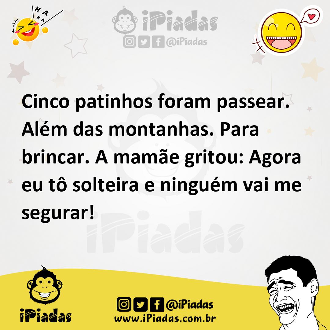 Ilustração de Cinco patinhos foram passear. Além das montanhas. Para brincar. A mamã... no iPiadas