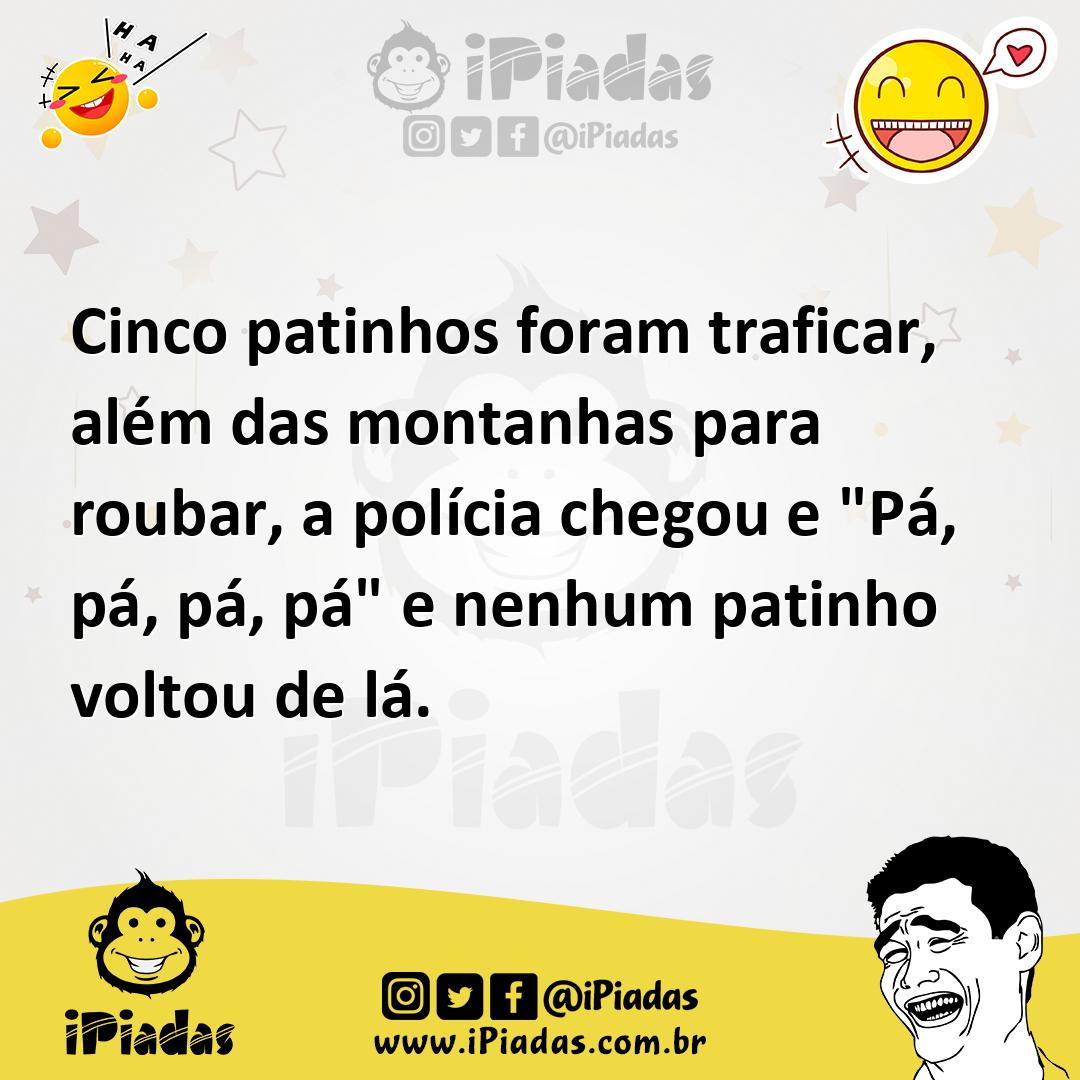 Ilustração de Cinco patinhos foram traficar, além das montanhas para roubar, a políc... no iPiadas
