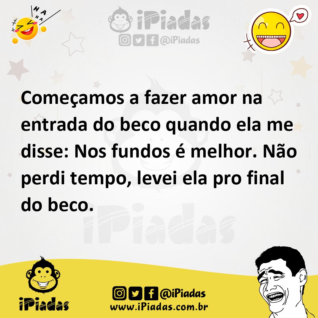Ilustração de Começamos a fazer amor na entrada do beco quando ela me disse: Nos fun... no iPiadas