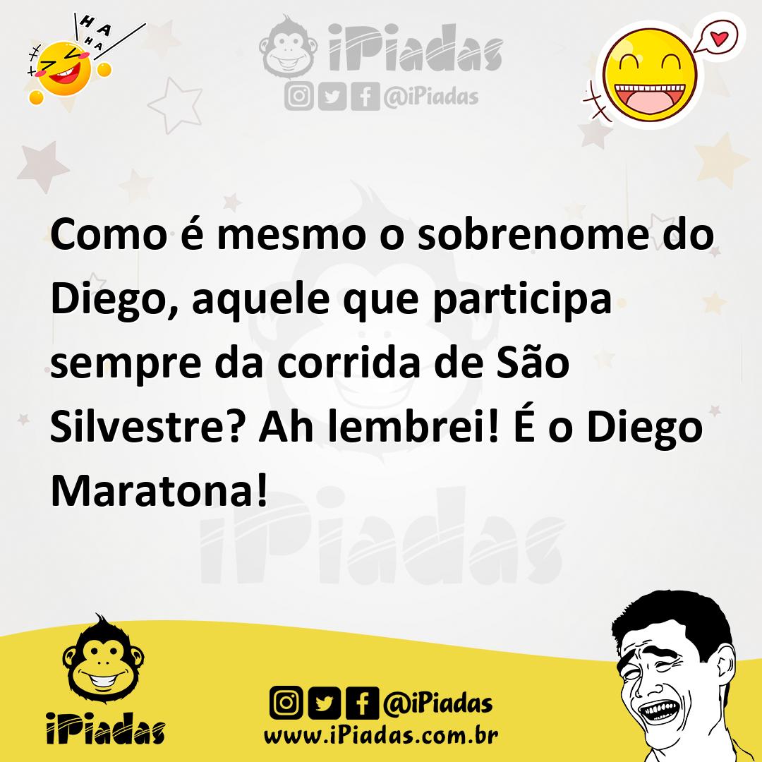 Ilustração de Como é mesmo o sobrenome do Diego, aquele que participa sempre da corr... no iPiadas