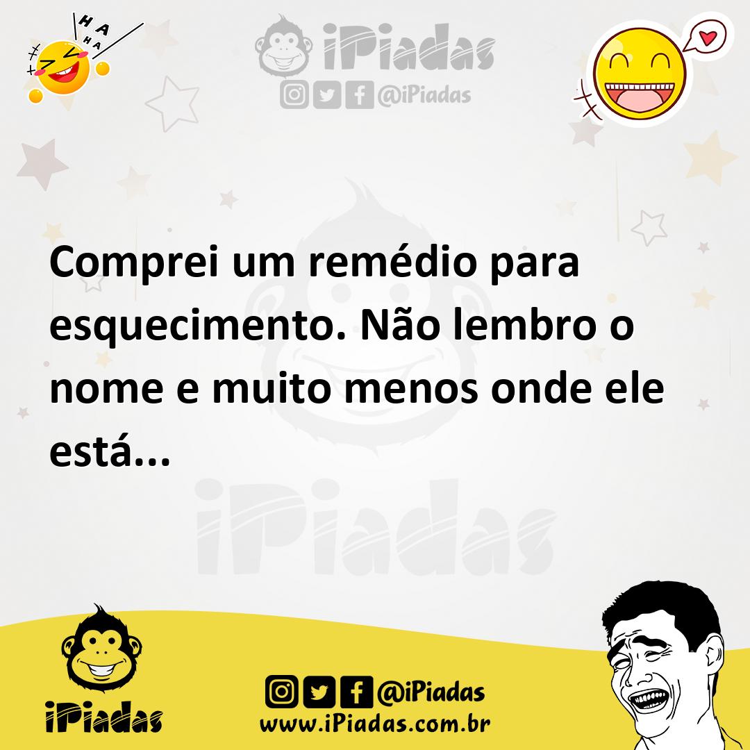 Ilustração de Comprei um remédio para esquecimento. Não lembro o nome e muito menos... no iPiadas