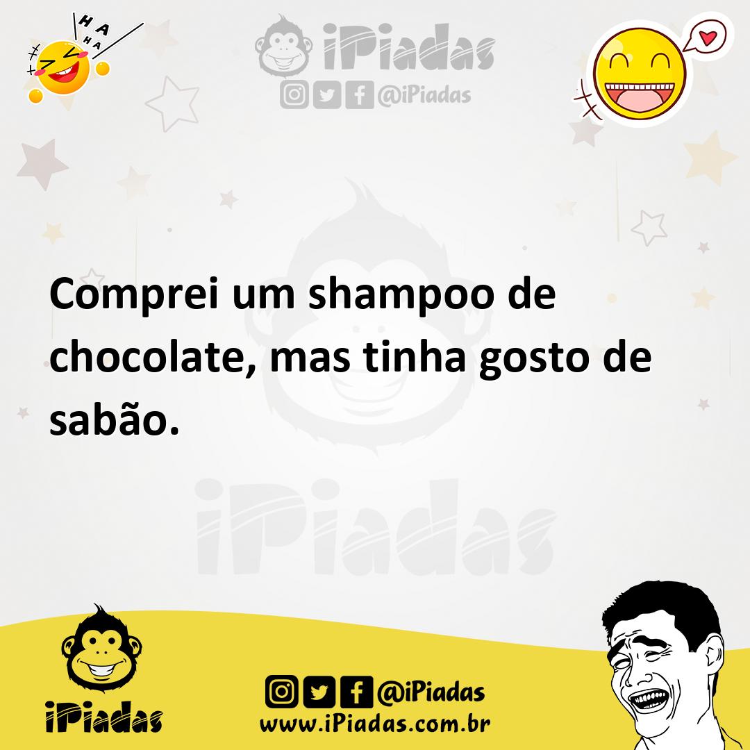 Ilustração de Comprei um shampoo de chocolate, mas tinha gosto de sabão. no iPiadas