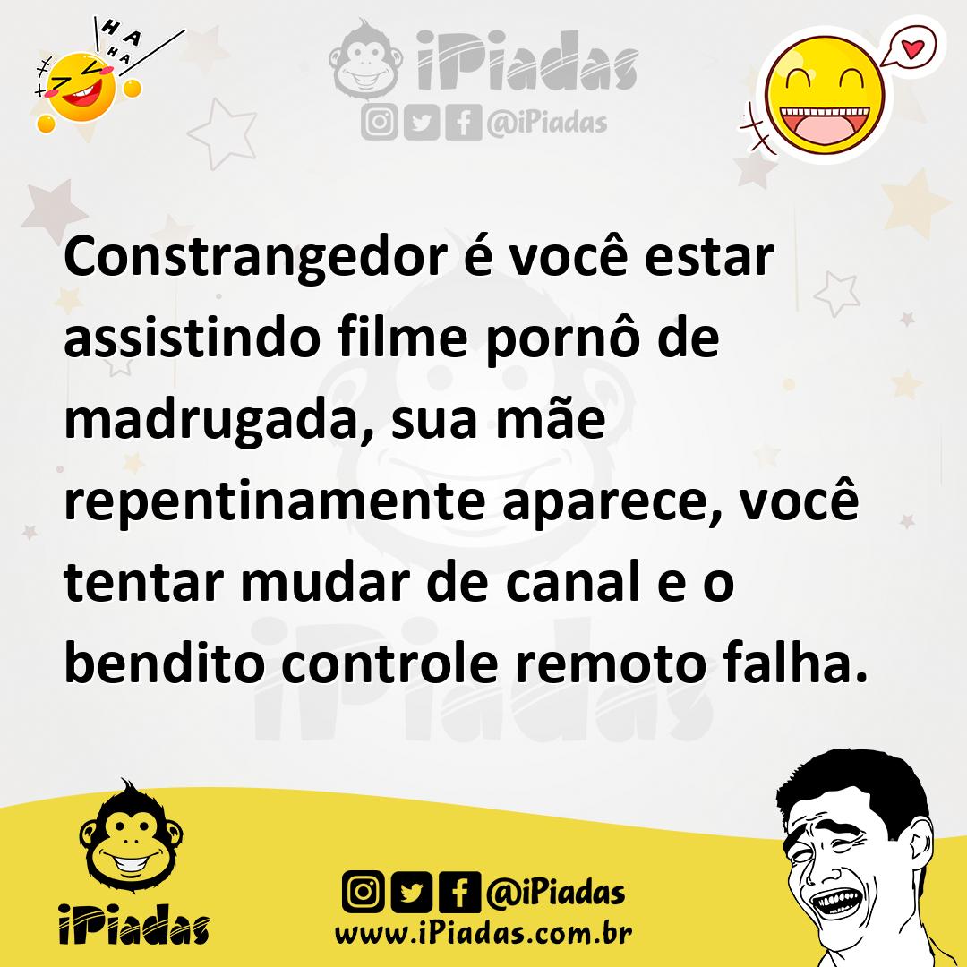 Ilustração de Constrangedor é você estar assistindo filme pornô de madrugada, sua mã... no iPiadas