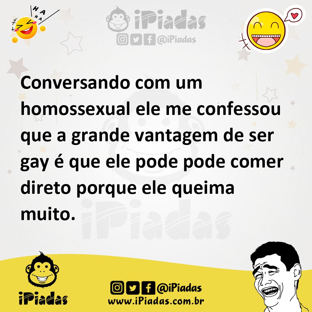 Ilustração de Conversando com um homossexual ele me confessou que a grande vantagem... no iPiadas