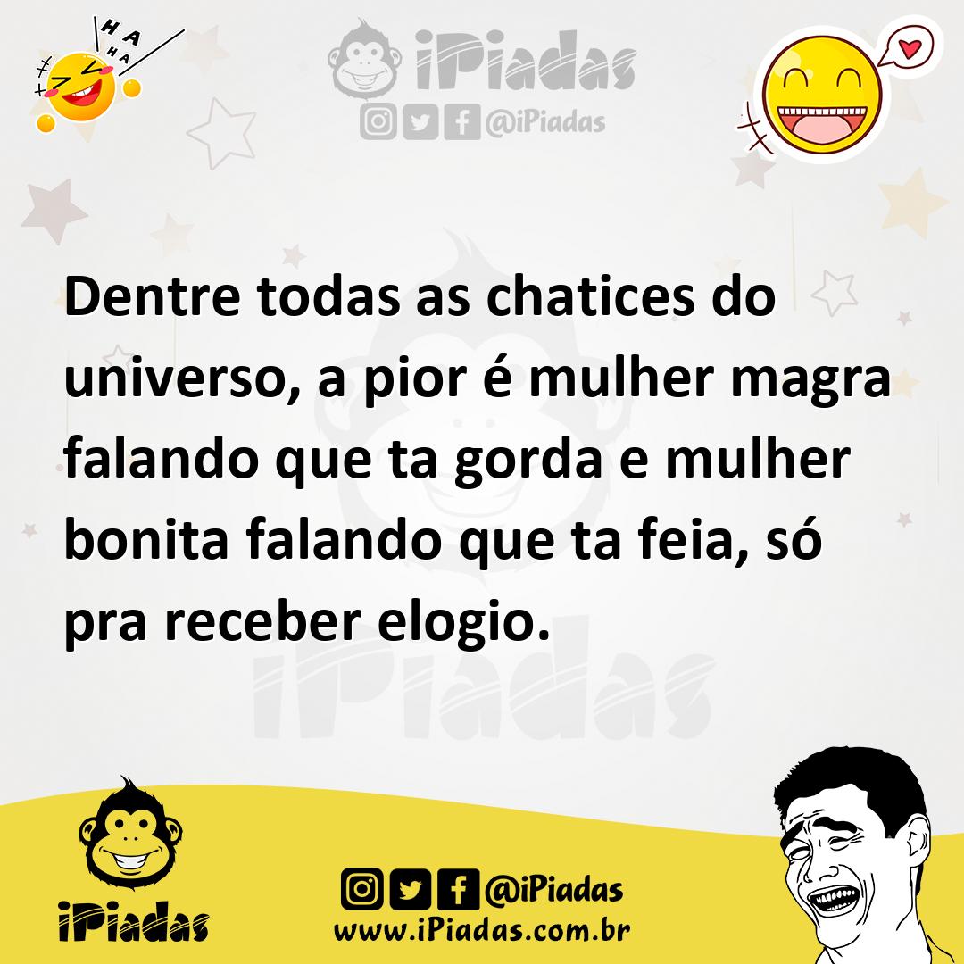 Ilustração de Dentre todas as chatices do universo, a pior é mulher magra falando qu... no iPiadas