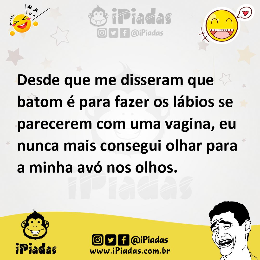 Ilustração de Desde que me disseram que batom é para fazer os lábios se parecerem co... no iPiadas