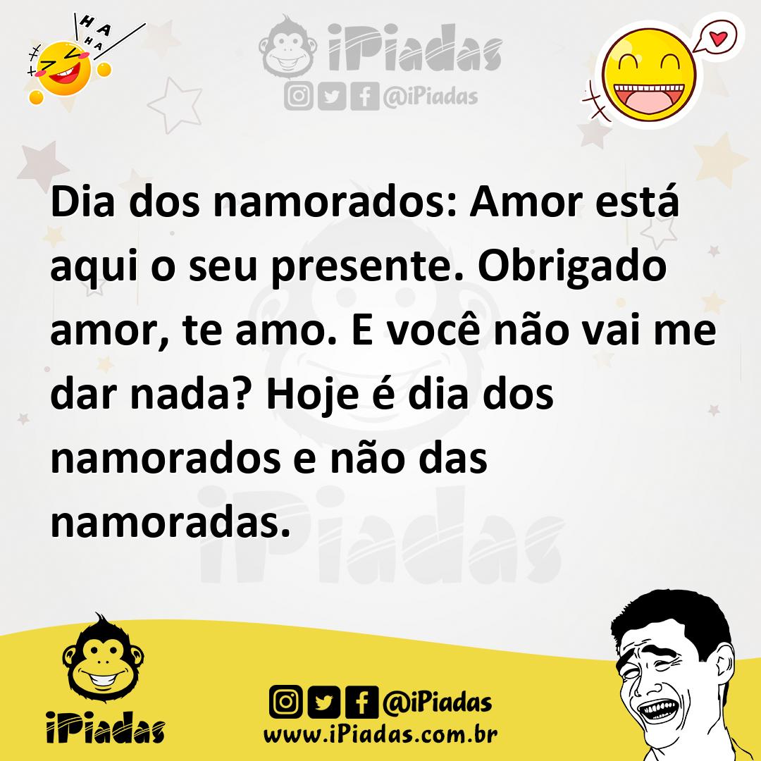 Ilustração de Dia dos namorados: Amor está aqui o seu presente. Obrigado amor, te am... no iPiadas