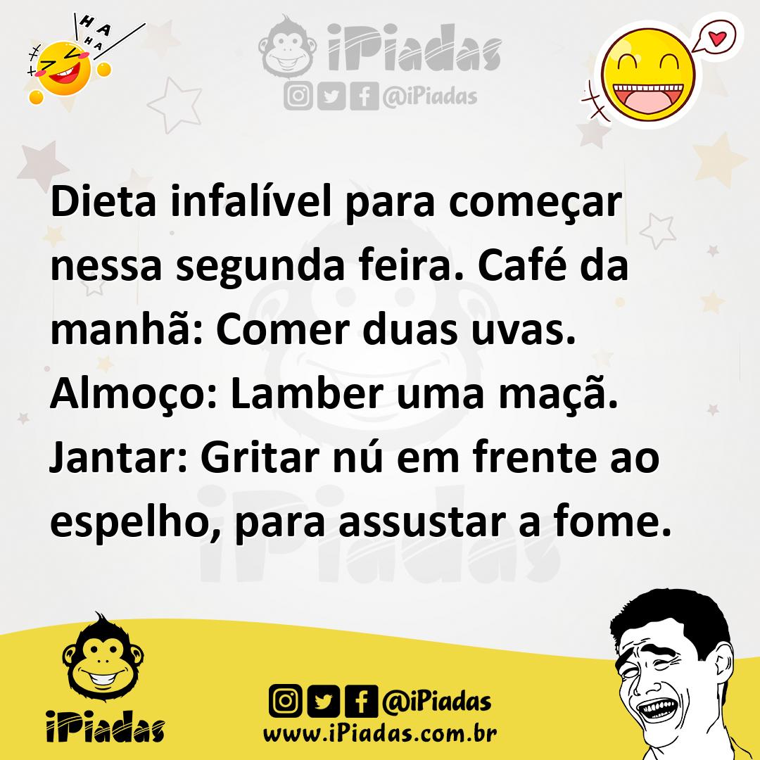 Ilustração de Dieta infalível para começar nessa segunda feira. Café da manhã: Comer... no iPiadas