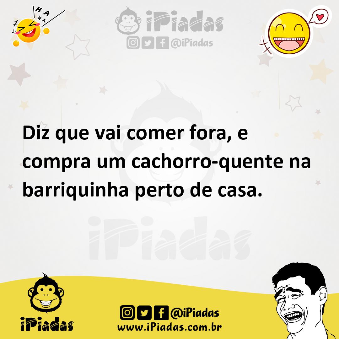 Ilustração de Diz que vai comer fora, e compra um cachorro-quente na barriquinha per... no iPiadas