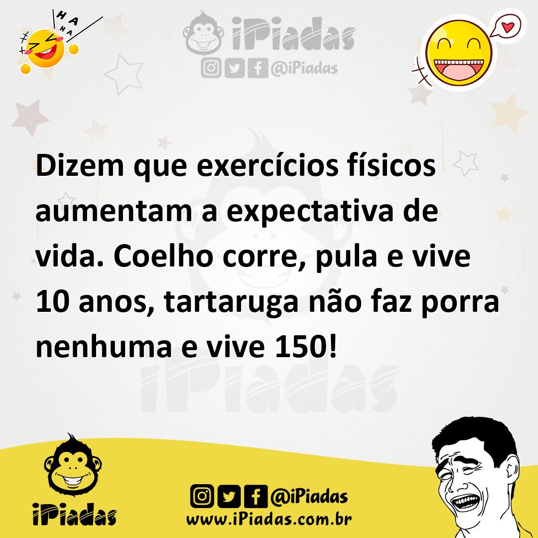 Ilustração de Dizem que exercícios físicos aumentam a expectativa de vida. Coelho co... no iPiadas