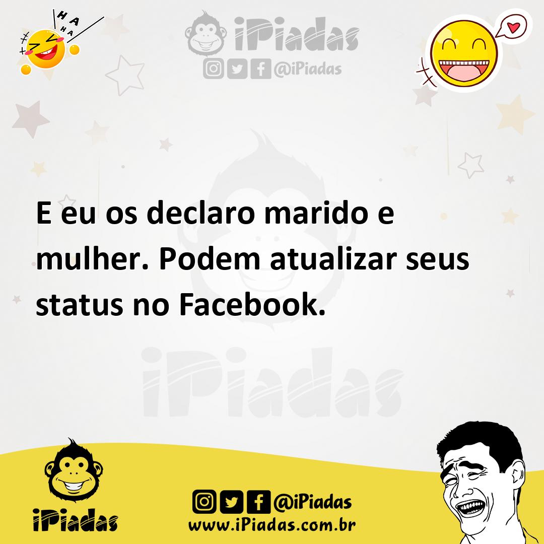 Ilustração de E eu os declaro marido e mulher. Podem atualizar seus status no Facebo... no iPiadas