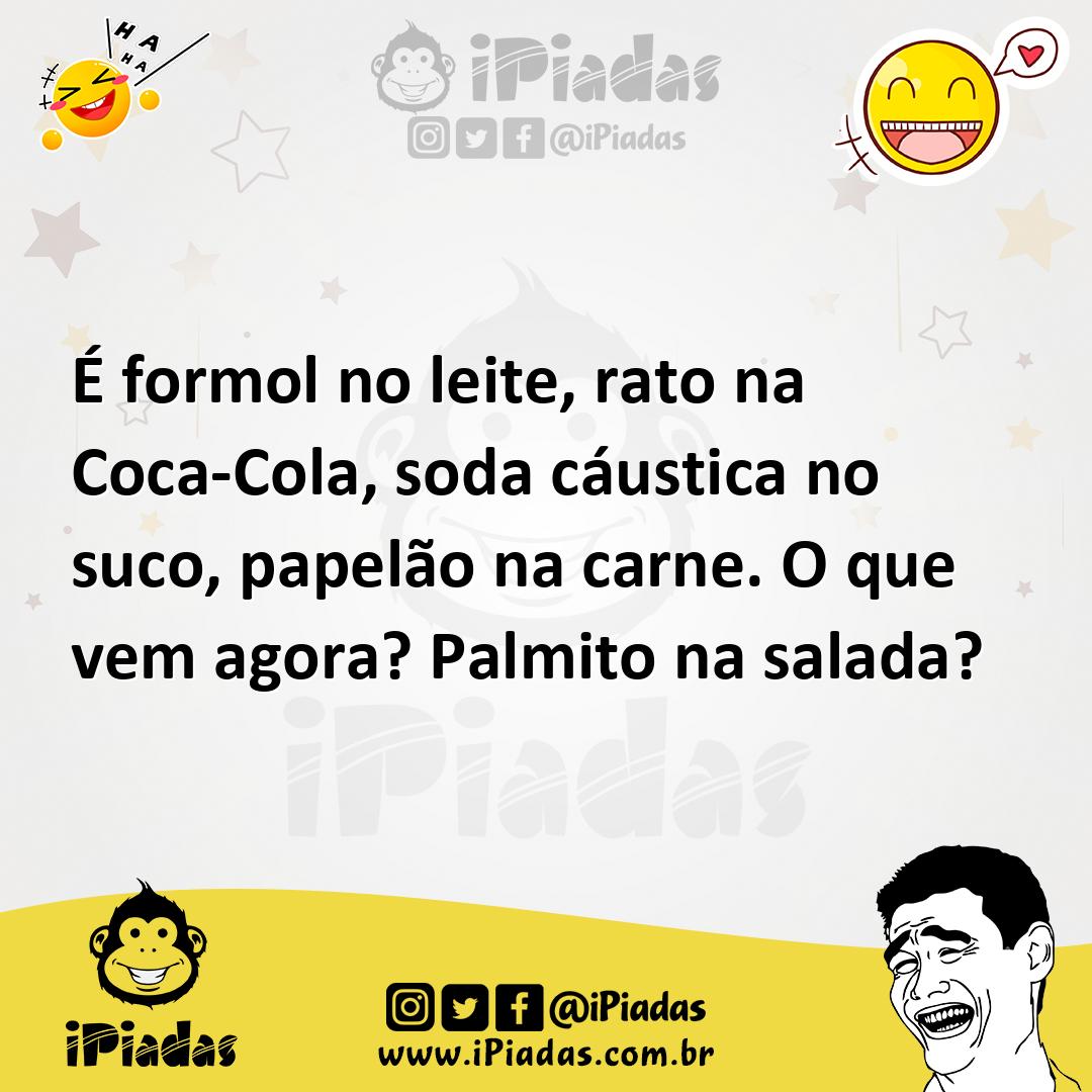Ilustração de É formol no leite, rato na Coca-Cola, soda cáustica no suco, papelão n... no iPiadas