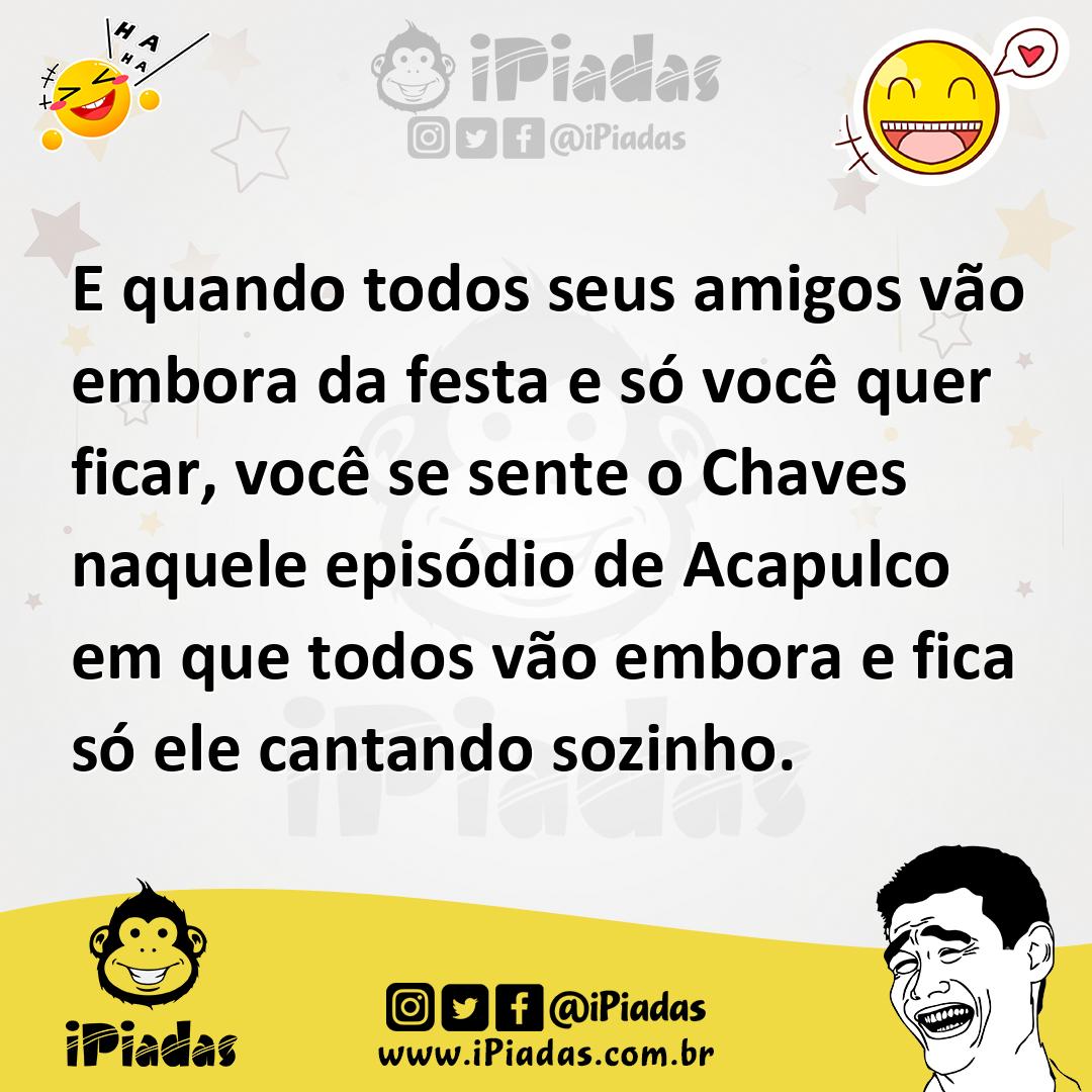 Ilustração de E quando todos seus amigos vão embora da festa e só você quer ficar, v... no iPiadas