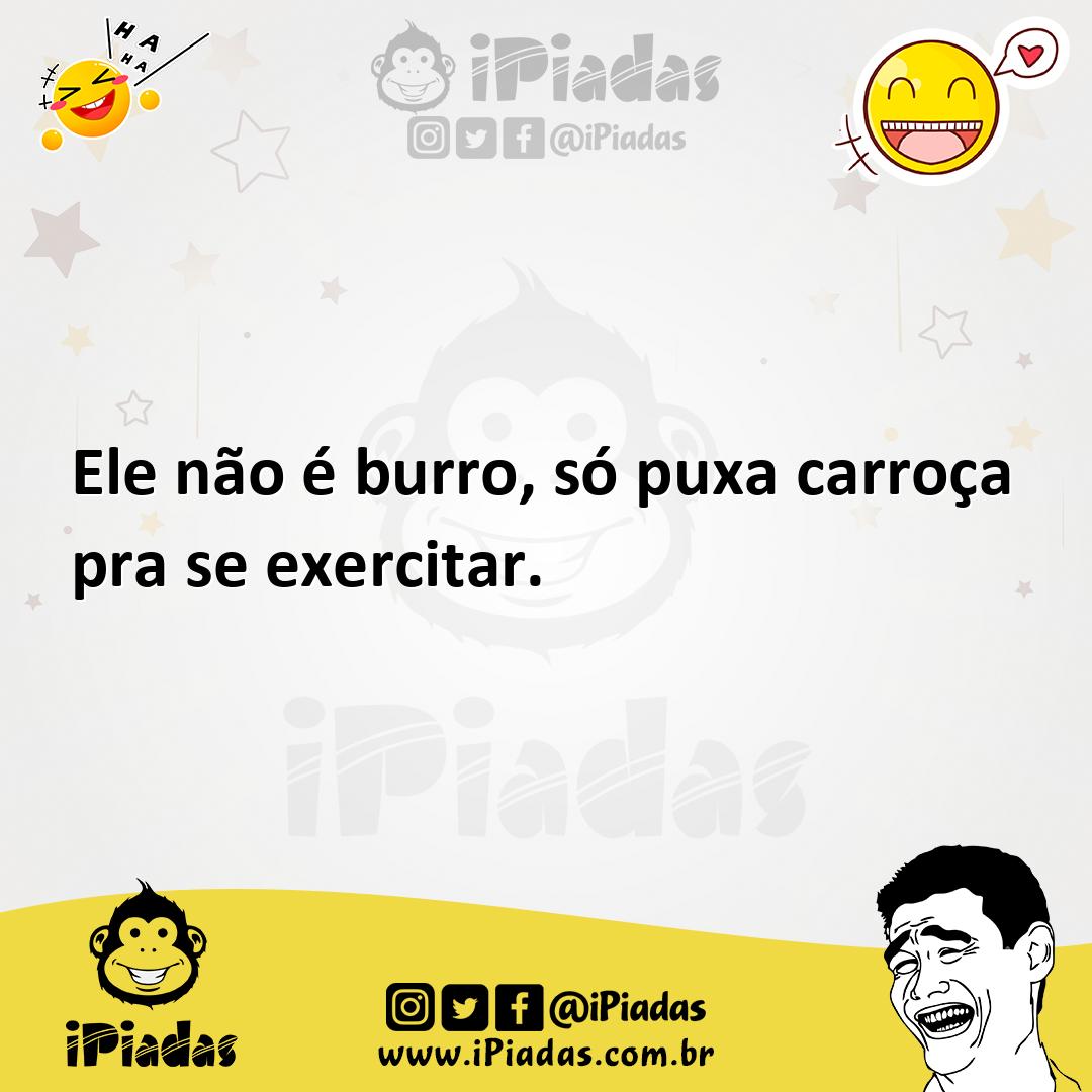 Ilustração de Ele não é burro, só puxa carroça pra se exercitar. no iPiadas