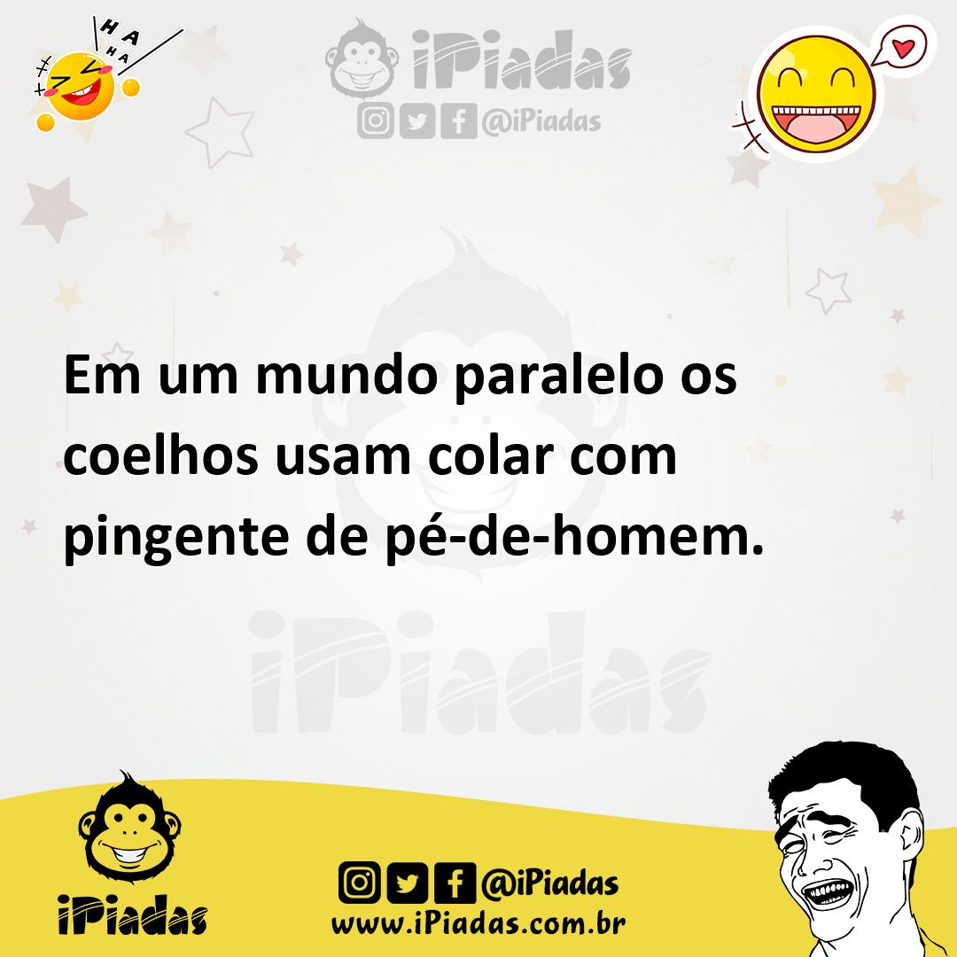 Ilustração de Em um mundo paralelo os coelhos usam colar com pingente de pé-de-homem... no iPiadas