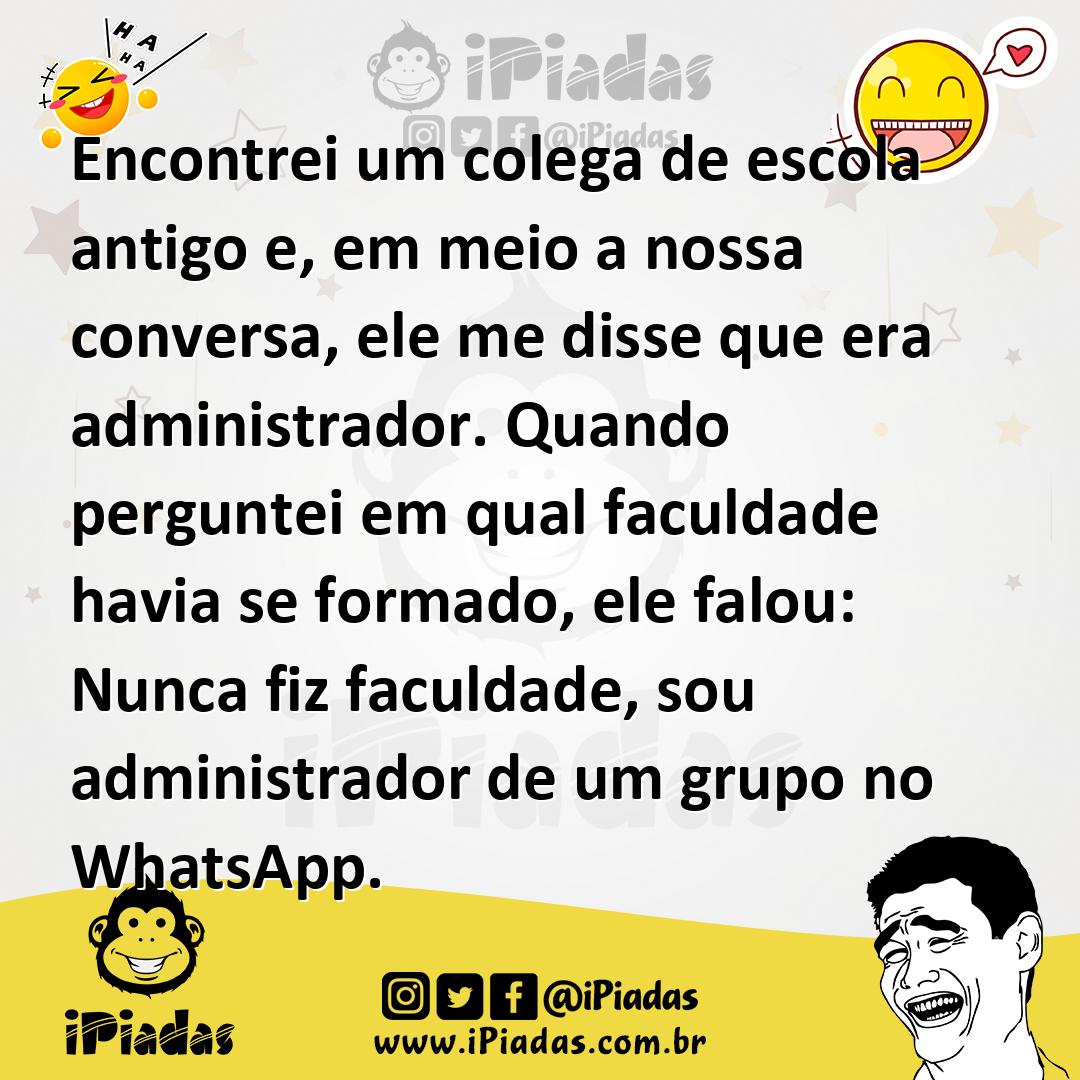 Ilustração de Encontrei um colega de escola antigo e, em meio a nossa conversa, ele... no iPiadas
