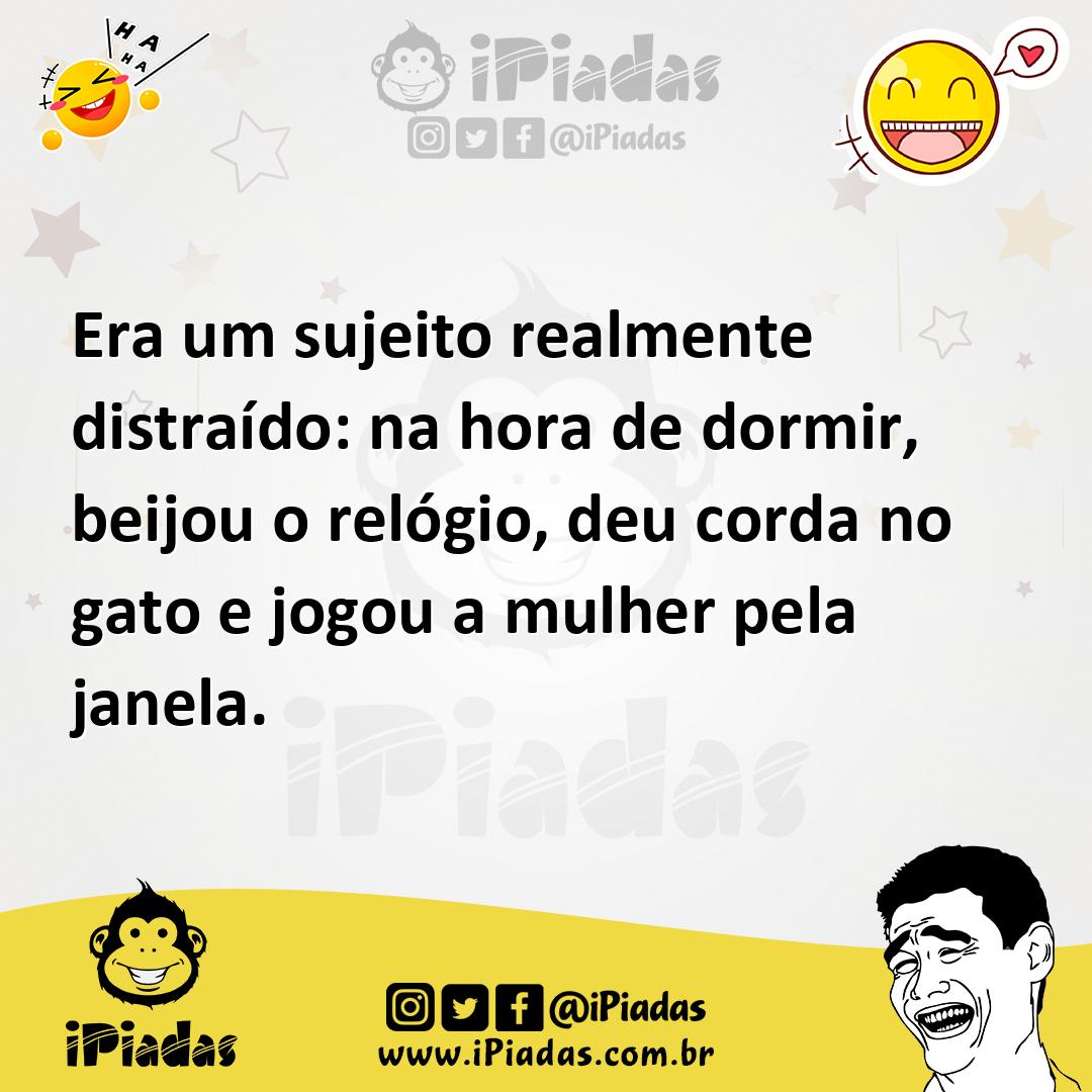 Ilustração de Era um sujeito realmente distraído: na hora de dormir, beijou o relógi... no iPiadas