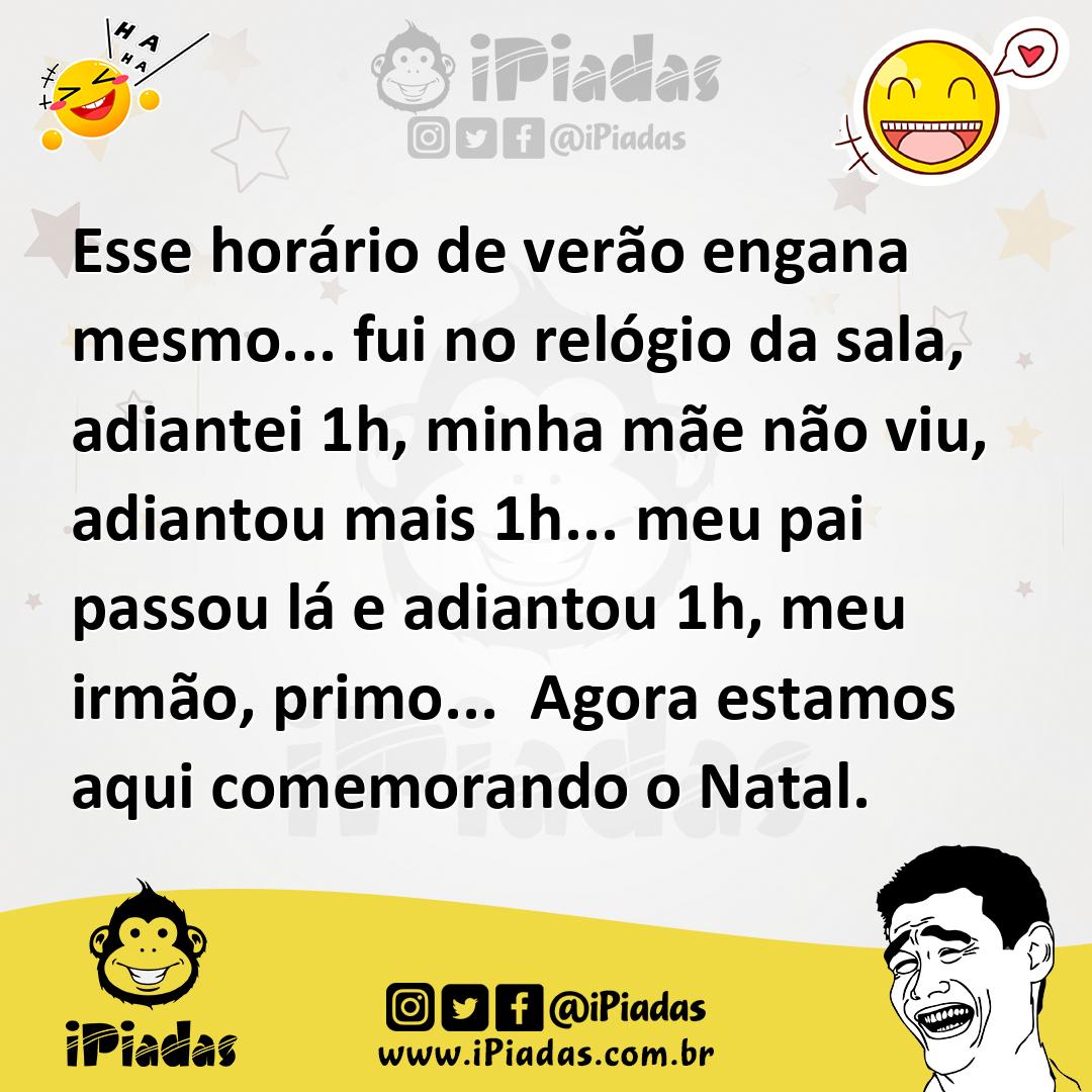 Ilustração de Esse horário de verão engana mesmo... fui no relógio da sala, adiantei... no iPiadas