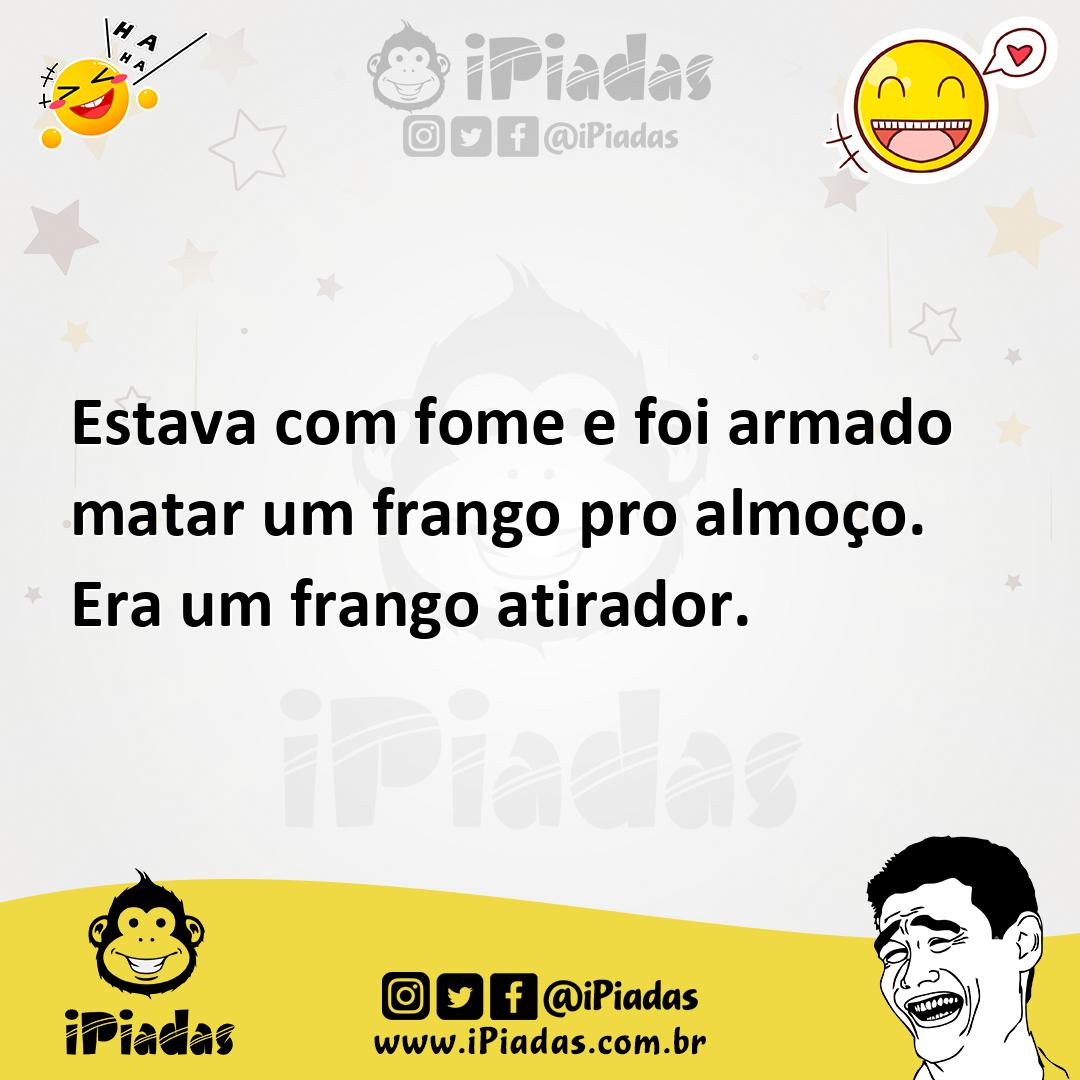 Ilustração de Estava com fome e foi armado matar um frango pro almoço. Era um frango... no iPiadas