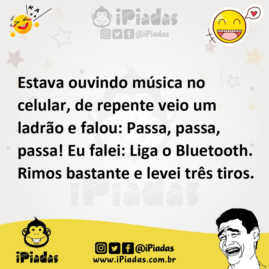 Ilustração de Estava ouvindo música no celular, de repente veio um ladrão e falou: P... no iPiadas