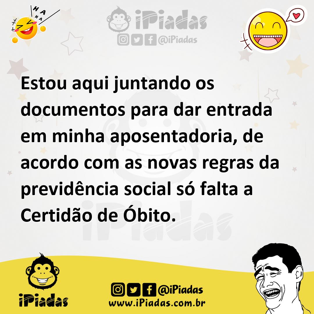 Ilustração de Estou aqui juntando os documentos para dar entrada em minha aposentado... no iPiadas