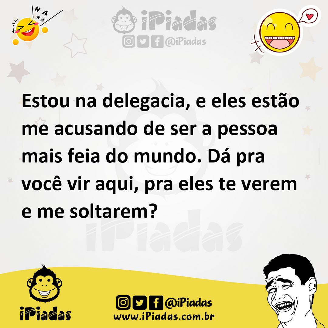 Ilustração de Estou na delegacia, e eles estão me acusando de ser a pessoa mais feia... no iPiadas