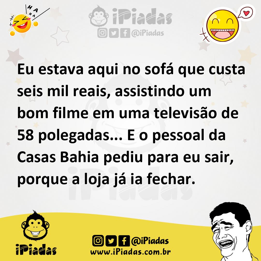 Ilustração de Eu estava aqui no sofá que custa seis mil reais, assistindo um bom fil... no iPiadas