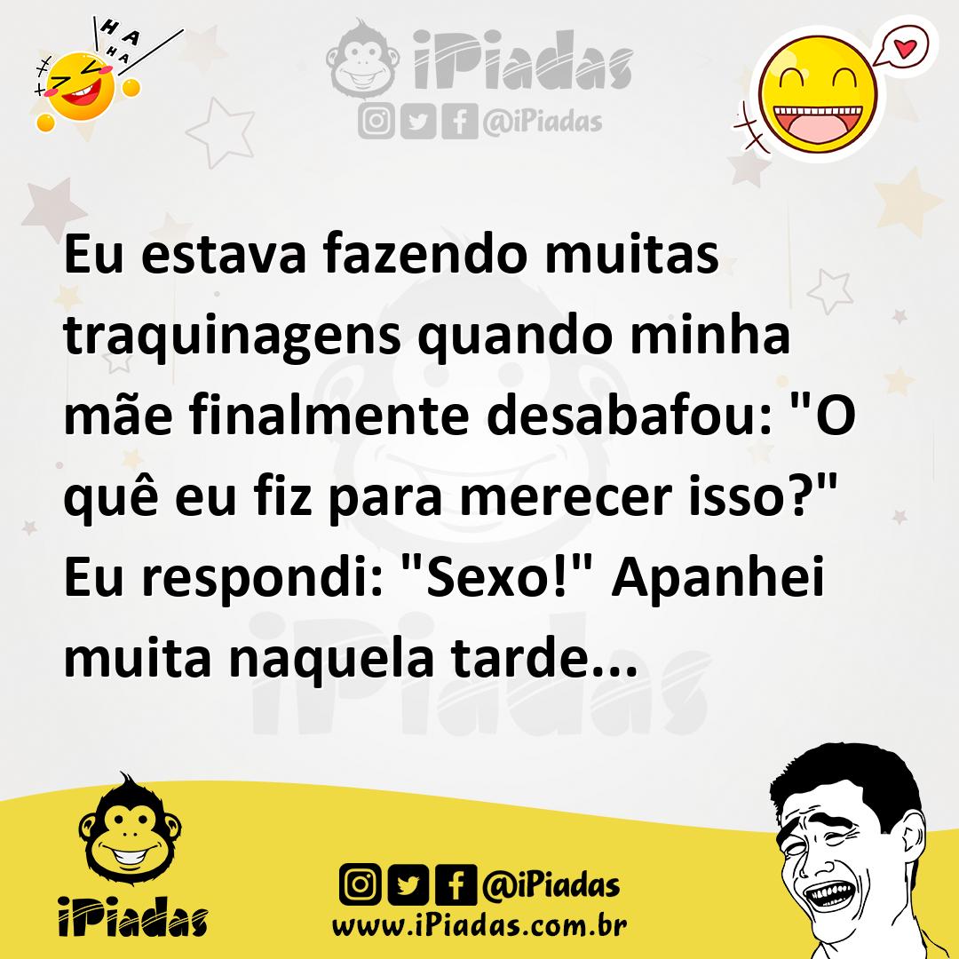 Ilustração de Eu estava fazendo muitas traquinagens quando minha mãe finalmente desa... no iPiadas