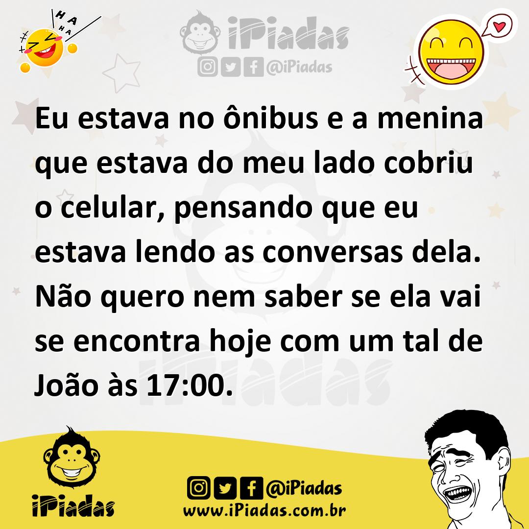 Ilustração de Eu estava no ônibus e a menina que estava do meu lado cobriu o celular... no iPiadas