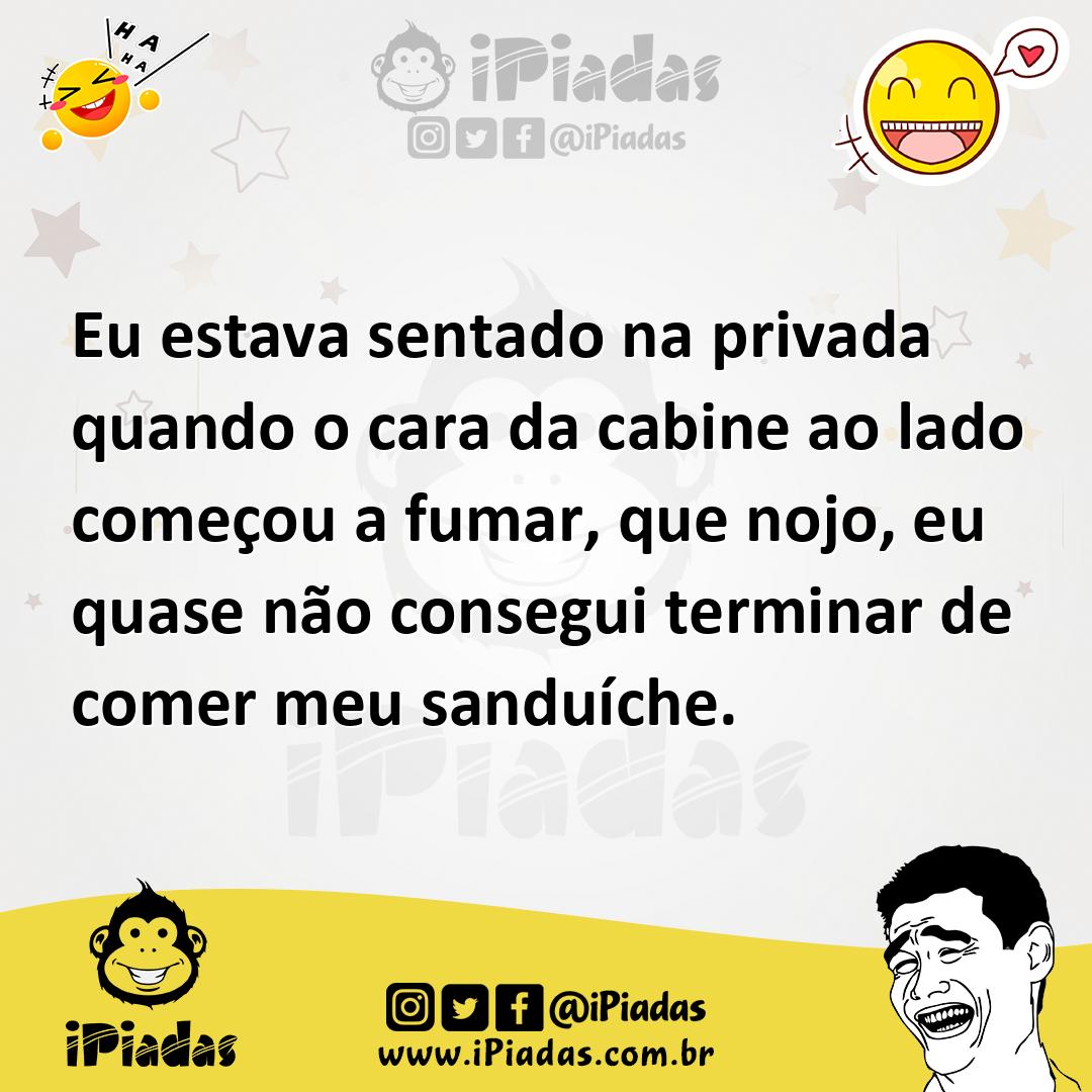 Ilustração de Eu estava sentado na privada quando o cara da cabine ao lado começou a... no iPiadas