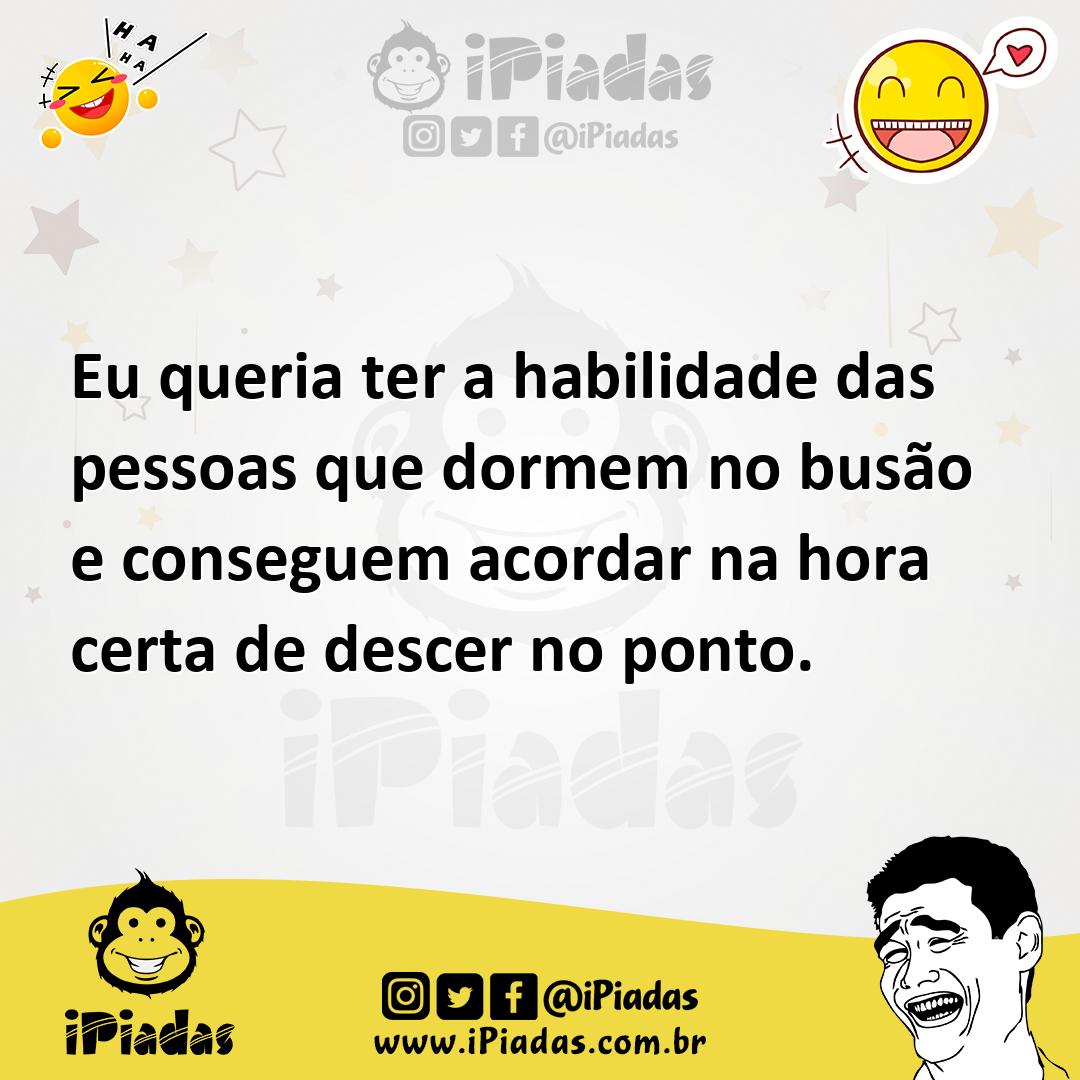 Ilustração de Eu queria ter a habilidade das pessoas que dormem no busão e conseguem... no iPiadas