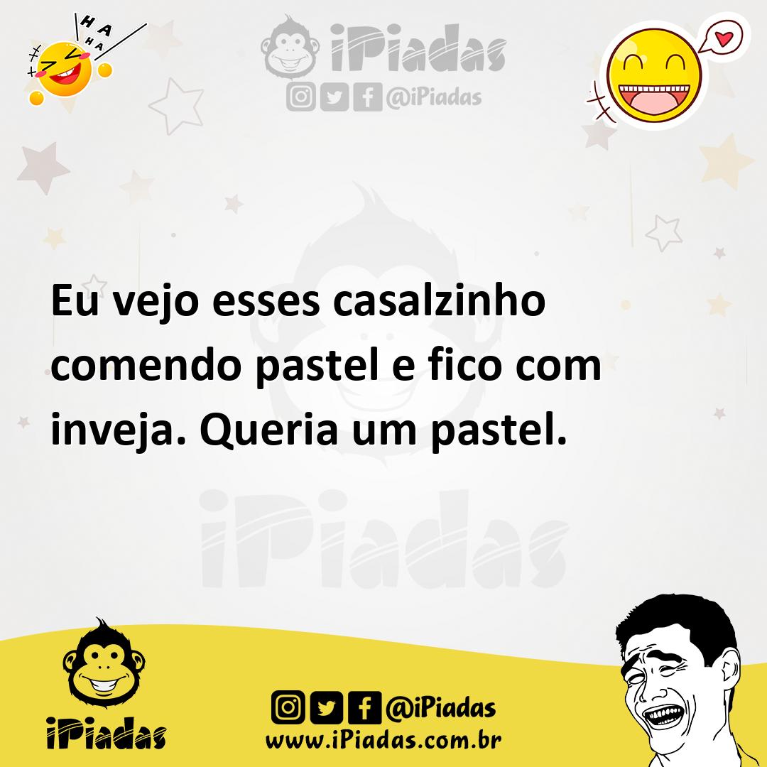 Ilustração de Eu vejo esses casalzinho comendo pastel e fico com inveja. Queria um p... no iPiadas
