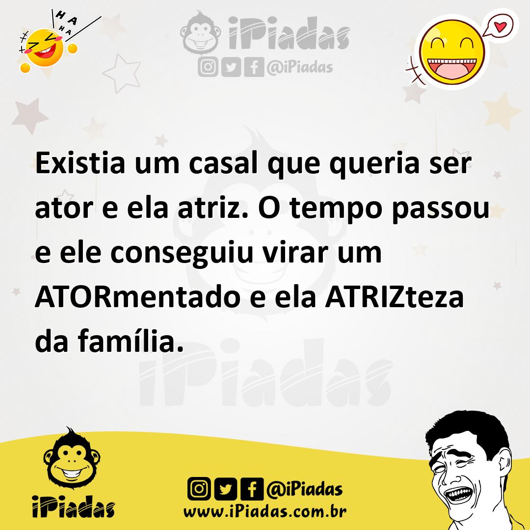 Ilustração de Existia um casal que queria ser ator e ela atriz. O tempo passou e ele... no iPiadas