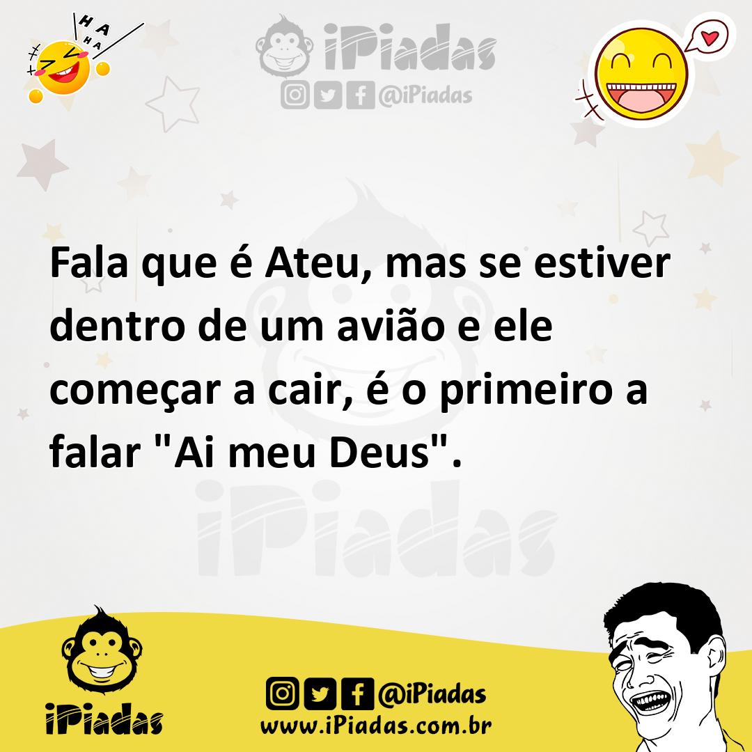 Ilustração de Fala que é Ateu, mas se estiver dentro de um avião e ele começar a cai... no iPiadas