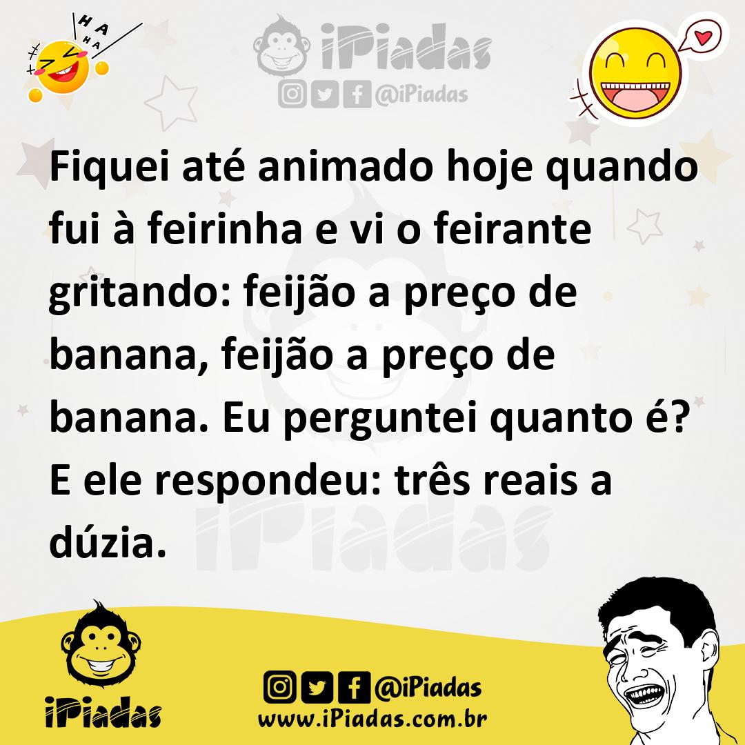 Ilustração de Fiquei até animado hoje quando fui à feirinha e vi o feirante gritando... no iPiadas