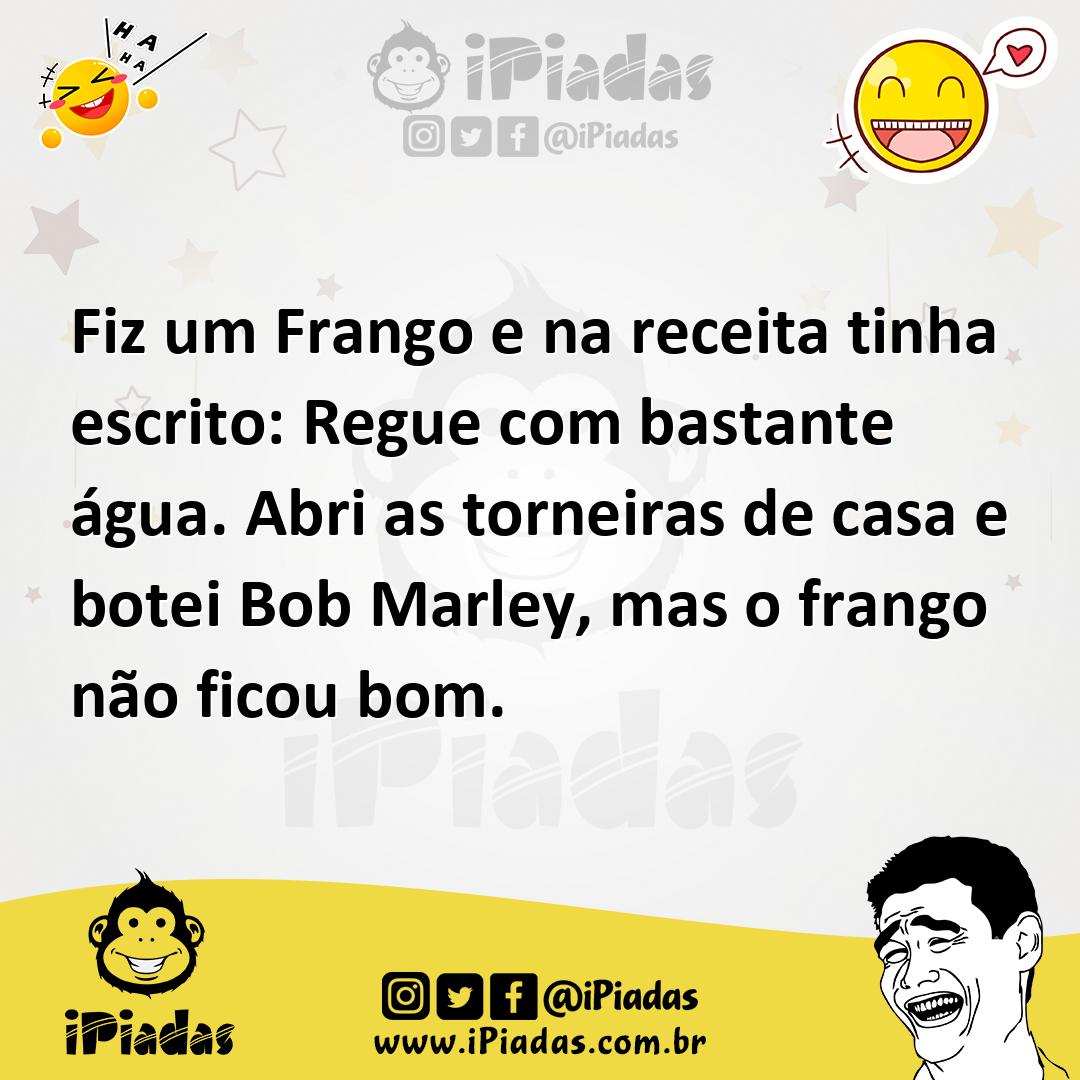 Ilustração de Fiz um Frango e na receita tinha escrito: Regue com bastante água. Abr... no iPiadas