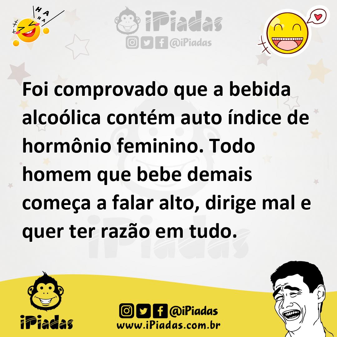 Ilustração de Foi comprovado que a bebida alcoólica contém auto índice de hormônio f... no iPiadas