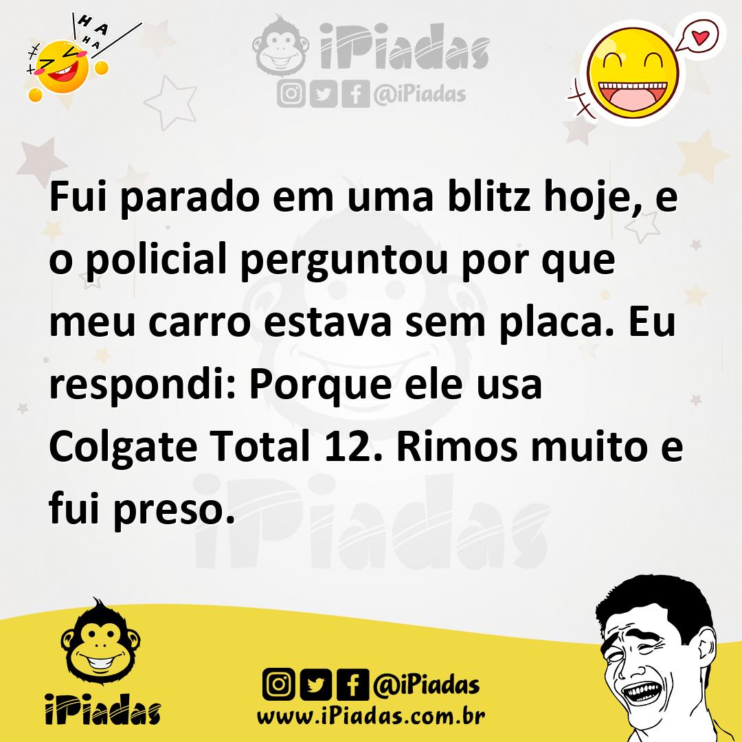 Ilustração de Fui parado em uma blitz hoje, e o policial perguntou por que meu carro... no iPiadas