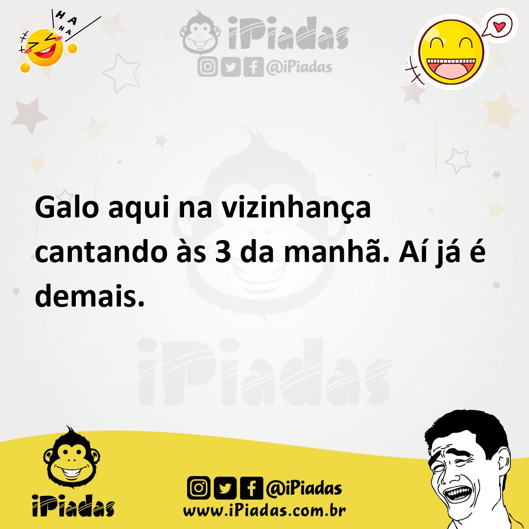 Ilustração de Galo aqui na vizinhança cantando às 3 da manhã. Aí já é demais. no iPiadas