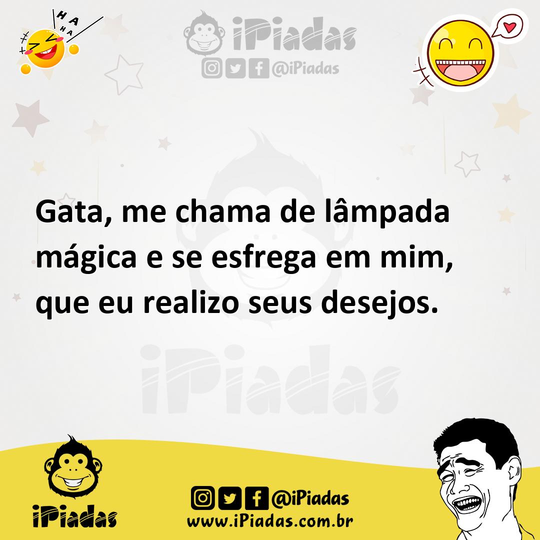 Ilustração de Gata, me chama de lâmpada mágica e se esfrega em mim, que eu realizo s... no iPiadas