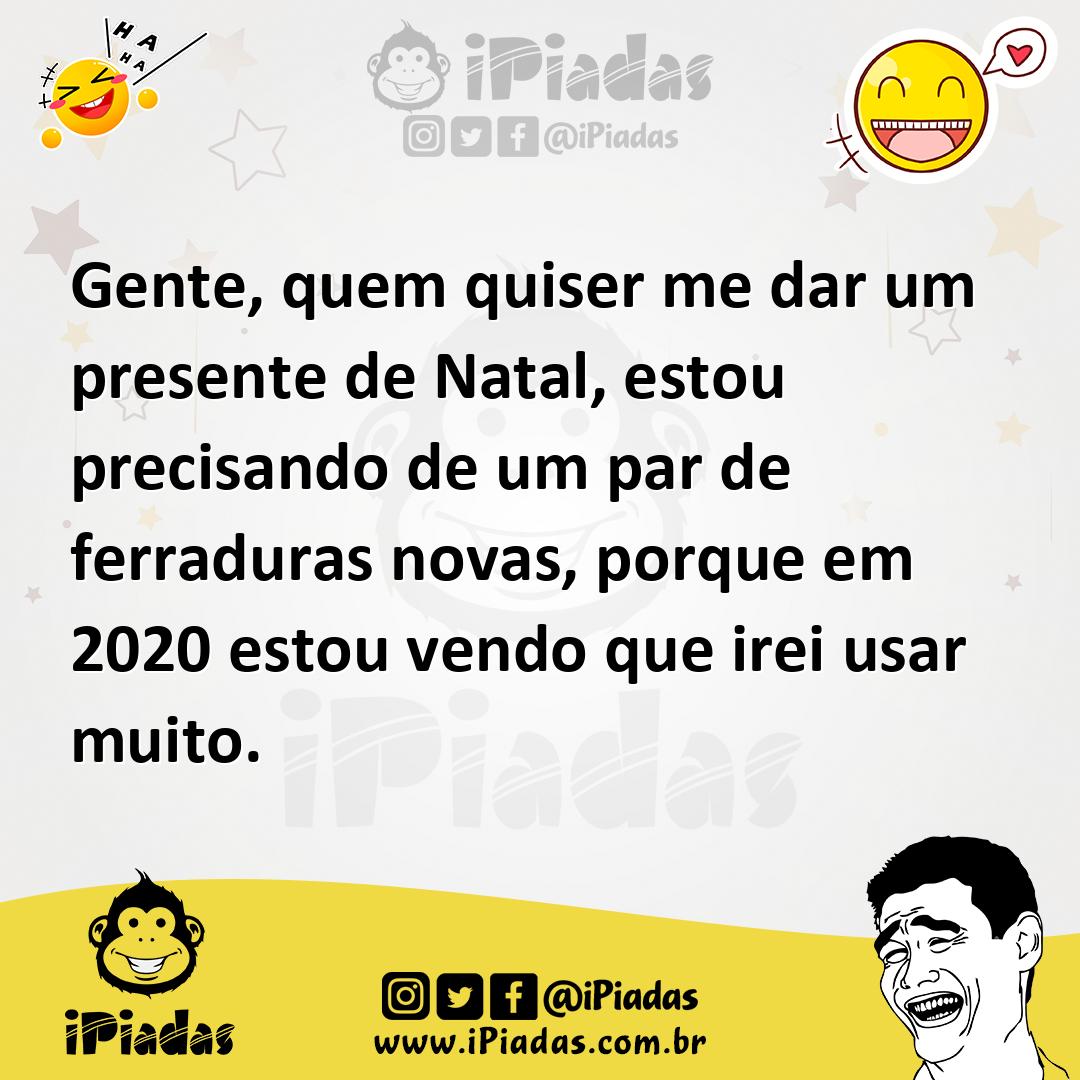 Gente, quem quiser me dar um presente de Natal, estou precisando de um par de ferraduras novas, porque em 2020 estou vendo que irei usar muito. Gente, quem quiser me dar um presente de Natal, estou precisando de um par de ferraduras novas, porque em 2020 estou vendo que irei usar muito.