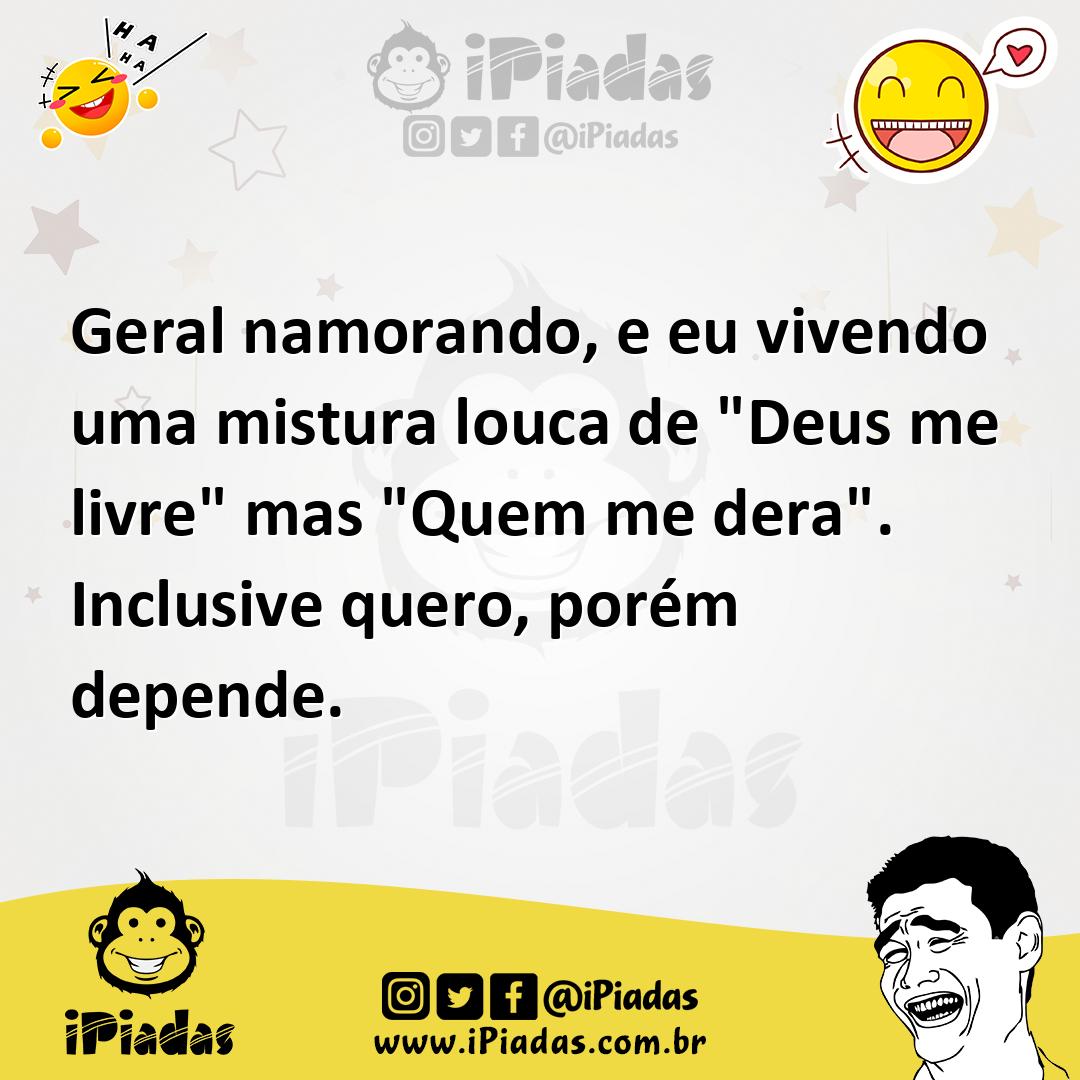 Ilustração de Geral namorando, e eu vivendo uma mistura louca de "Deus me livre" mas... no iPiadas